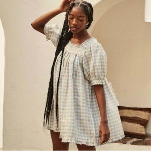 DOÊN Frede Dress in Blue Meadowlark Plaid